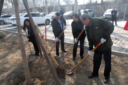 公司園區(qū)“同心林(lín)”共同栽下(xià)“同心”樹苗(1)